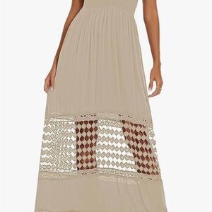 Women's Summer Maxi StraplessDress Sleeveless Boho Size M
